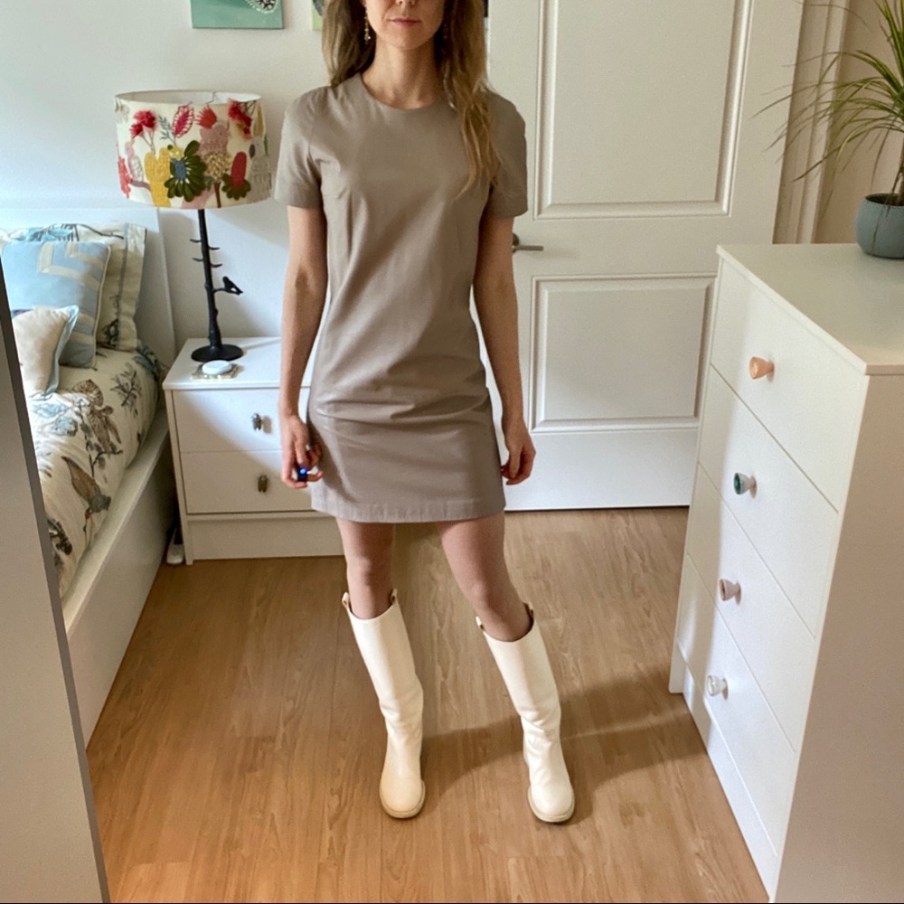 Women’s nude real leather Alice Street dress